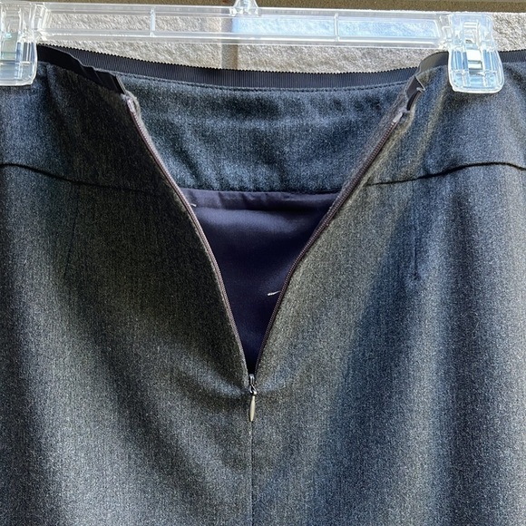 TRISTAN Grey Dress Skirt with Black Ribbon Trim Sz 8 - Picture 8 of 9